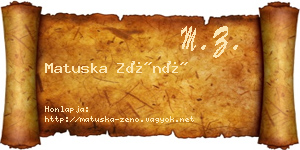 Matuska Zénó névjegykártya